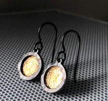 Load image into Gallery viewer, Gilded: Recessed Disk Drop Earrings