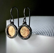 Load image into Gallery viewer, Gilded: Recessed Disk Drop Earrings