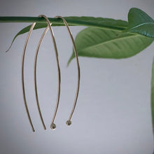 Load image into Gallery viewer, In Orbit: Solid 14K Gold Oval Drop Earrings