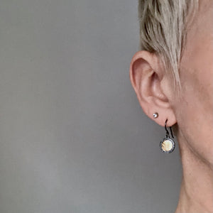 Gilded: Recessed Disk Drop Earrings