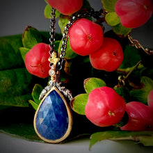Load image into Gallery viewer, Natural Wonder: Teardrop Blue Sapphire Necklace
