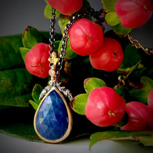 Load image into Gallery viewer, Natural Wonder: Teardrop Blue Sapphire Necklace