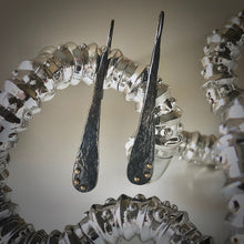 Load image into Gallery viewer, Pavement Drips: Elongated Teardrop/Rivet Earrings