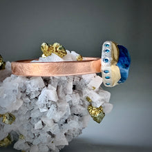 Load image into Gallery viewer, Natural Wonder: Blue Sapphire/Blue Diamonds Rose Gold Ring