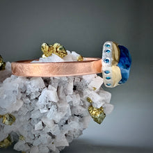 Load image into Gallery viewer, Natural Wonder: Blue Sapphire/Blue Diamonds Rose Gold Ring
