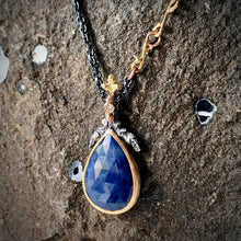 Load image into Gallery viewer, Natural Wonder: Teardrop Blue Sapphire Necklace