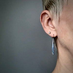 Pavement Drips: Elongated Teardrop/Rivet Earrings