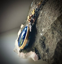 Load image into Gallery viewer, Natural Wonder: Teardrop Blue Sapphire Necklace