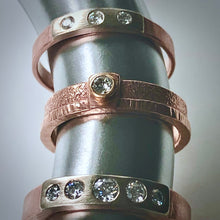 Load image into Gallery viewer, Rounded Rectangle: Diamond in Rose Gold Ring
