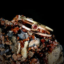 Load image into Gallery viewer, Parallel Universe: Padparadscha Sapphire and Yellow/Rose Gold Ring
