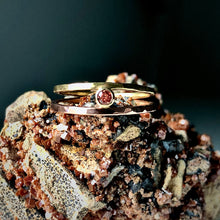 Load image into Gallery viewer, Parallel Universe: Padparadscha Sapphire and Yellow/Rose Gold Ring