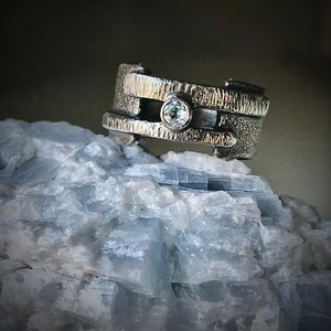 Linear Movement: Sky Blue Topaz and Sterling Silver Ring