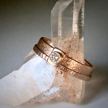 Load image into Gallery viewer, Rounded Rectangle: Diamond in Rose Gold Ring