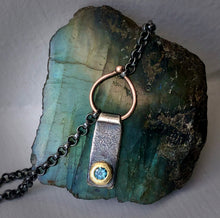 Load image into Gallery viewer, Modern Simplicity: Bar and Loop Diamond Necklace