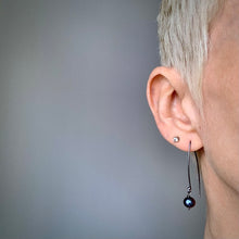 Load image into Gallery viewer, Sea Level: Oval/Lavender Pearl Drop Earrings