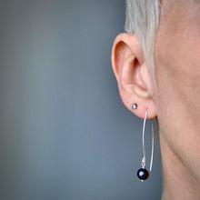 Load image into Gallery viewer, Sea Level: Oval/Lavender Pearl Drop Earrings