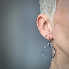 Load image into Gallery viewer, Forged: Etched Circle Drop Earrings (Small Size)