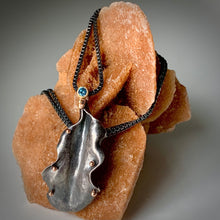 Load image into Gallery viewer, Organic Matter: Zinnia Petal/Blue Diamond Curvaceous Rivet Necklace