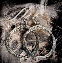 Load image into Gallery viewer, Forged: Etched Circle Drop Earrings (Small Size)