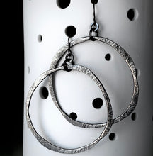 Load image into Gallery viewer, Forged: Etched Circle Drop Earrings (Large Size)
