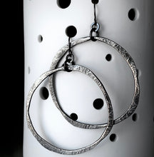 Load image into Gallery viewer, Forged: Etched Circle Drop Earrings (Large Size)