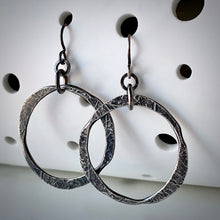 Load image into Gallery viewer, Forged: Etched Circle Drop Earrings (Small Size)