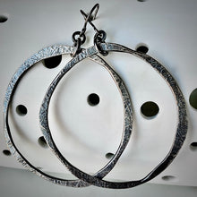 Load image into Gallery viewer, Forged: Etched Circle Drop Earrings (Large Size)