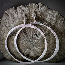 Load image into Gallery viewer, Forged: Etched Circle Drop Earrings (Large Size)