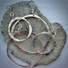 Load image into Gallery viewer, Forged: Etched Circle Drop Earrings (Large Size)