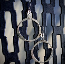 Load image into Gallery viewer, Forged: Etched Circle Drop Earrings (Small Size)