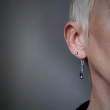 Load image into Gallery viewer, Pavement Drips: Diamond Elongated Teardrop Earrings