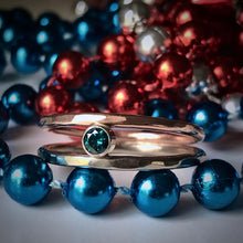 Load image into Gallery viewer, Parallel Universe: Blue Diamond and White/Rose Gold Ring