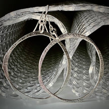 Load image into Gallery viewer, Forged: Etched Circle Drop Earrings (Large Size)