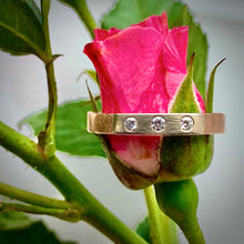 Load image into Gallery viewer, Modern Simplicity: Three-Diamond Gold Ring