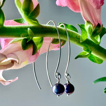 Load image into Gallery viewer, Sea Level: Oval/Lavender Pearl Drop Earrings