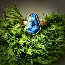 Load image into Gallery viewer, Natural Wonder: Blue Sapphire/Blue Diamonds Rose Gold Ring