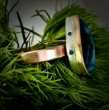 Load image into Gallery viewer, Natural Wonder: Blue Sapphire/Blue Diamonds Rose Gold Ring