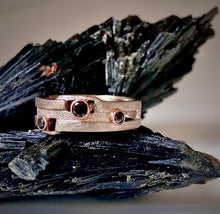 Load image into Gallery viewer, Geometry Perfected: Black Diamonds and Palladium White Gold Ring