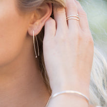 Load image into Gallery viewer, In Orbit: Sterling Silver Oval Drop Earrings