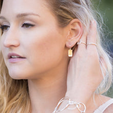 Load image into Gallery viewer, Gilded: Double Rectangle Layered Drop Earrings
