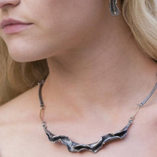 Load image into Gallery viewer, Organic Matter: Blue Diamonds/Curvaceous Rivet Necklace