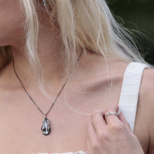 Load image into Gallery viewer, Organic Matter: Zinnia Petal/Blue Diamond Curvaceous Rivet Necklace