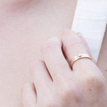 Load image into Gallery viewer, Rounded Rectangle: Diamond in Rose Gold Ring