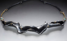 Load image into Gallery viewer, Organic Matter: Blue Diamonds/Curvaceous Rivet Necklace