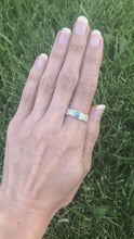 Load and play video in Gallery viewer, Textured Bark: Blue Diamond and Palladium White Gold Ring