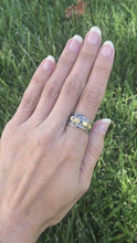 Load and play video in Gallery viewer, Modern Simplicity: Chocolate and Black Diamonds/Yellow Gold and Sterling Silver Ring