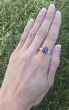 Load and play video in Gallery viewer, Natural Wonder: Blue Sapphire/Pink Diamonds Rose Gold Ring