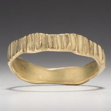 Load image into Gallery viewer, Textured Bark: Yellow Gold Narrow Ring
