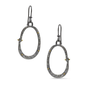 Forged: Rivet/Oval Drop Earrings