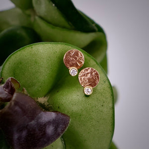 Organic Matter: Diamonds-14K Rose Gold Stepping Stones Stud Earrings